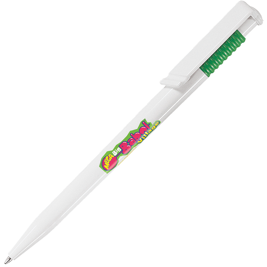 OCEAN, ручка шариковая, зеленый/белый, пластик