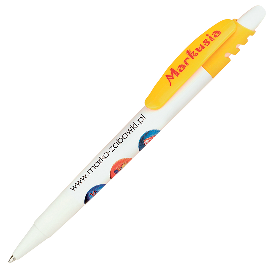 X-8, ручка шариковая, желтый/белый, пластик