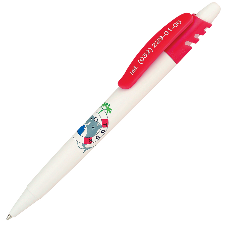 X-8, ручка шариковая, красный/белый, пластик