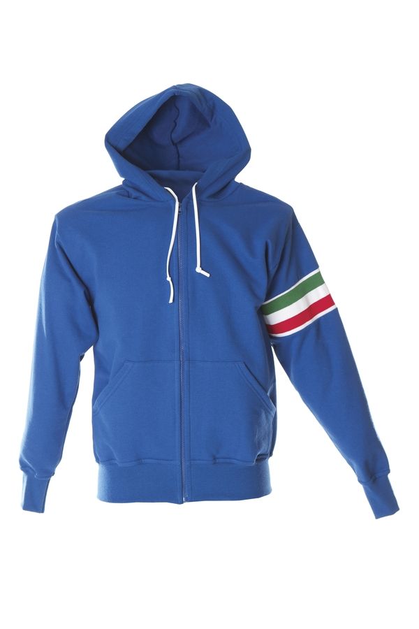 VERONA Толстовка Италия с капюшоном, на молнии, синий, размер XL