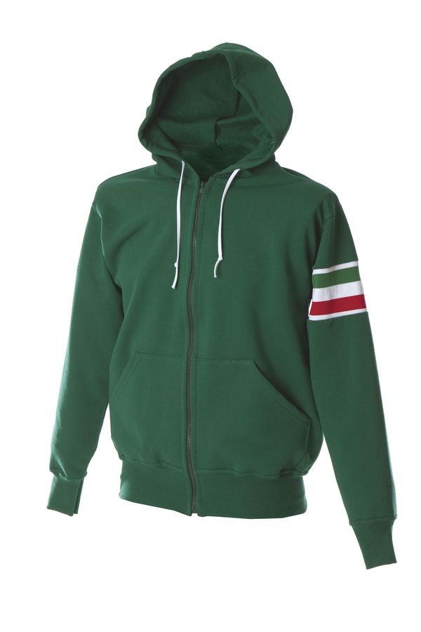 VERONA Толстовка Италия с капюшоном, на молнии, зеленый, размер XXL