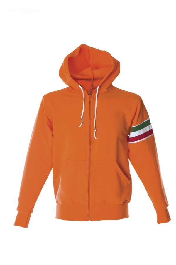 VERONA Толстовка Италия с капюшоном, на молнии, оранжевый, размер L
