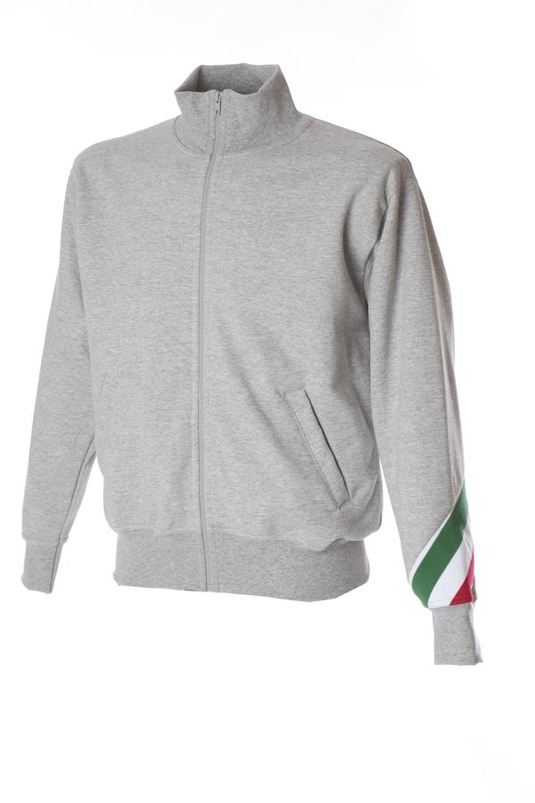 PESARO Толстовка Италия воротник-стойка, на молнии, серый меланж, размер L