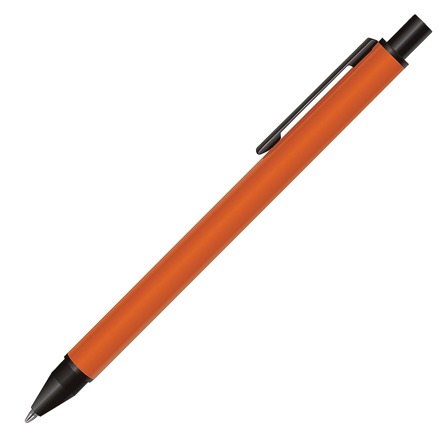 IMPRESS, ручка шариковая,оранжевый/черный, металл  