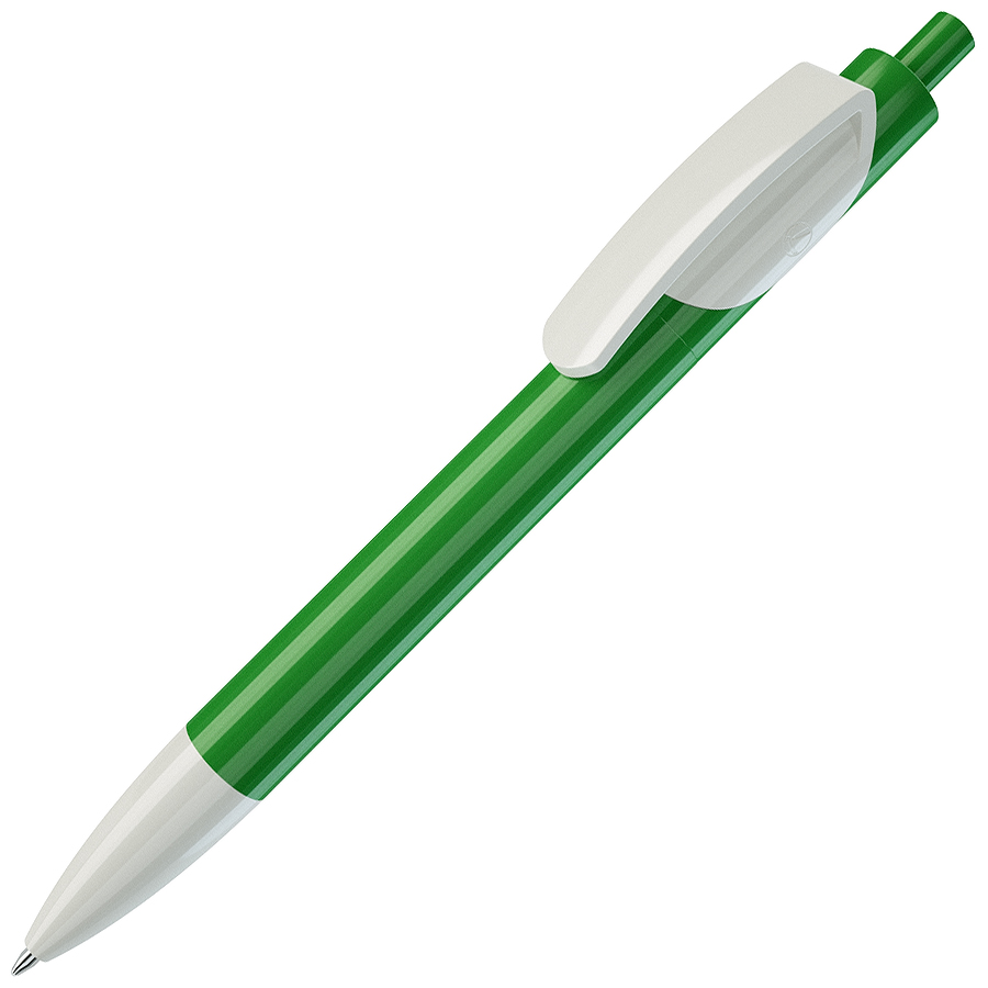 TRIS, ручка шариковая, ярко-зеленый/белый, пластик