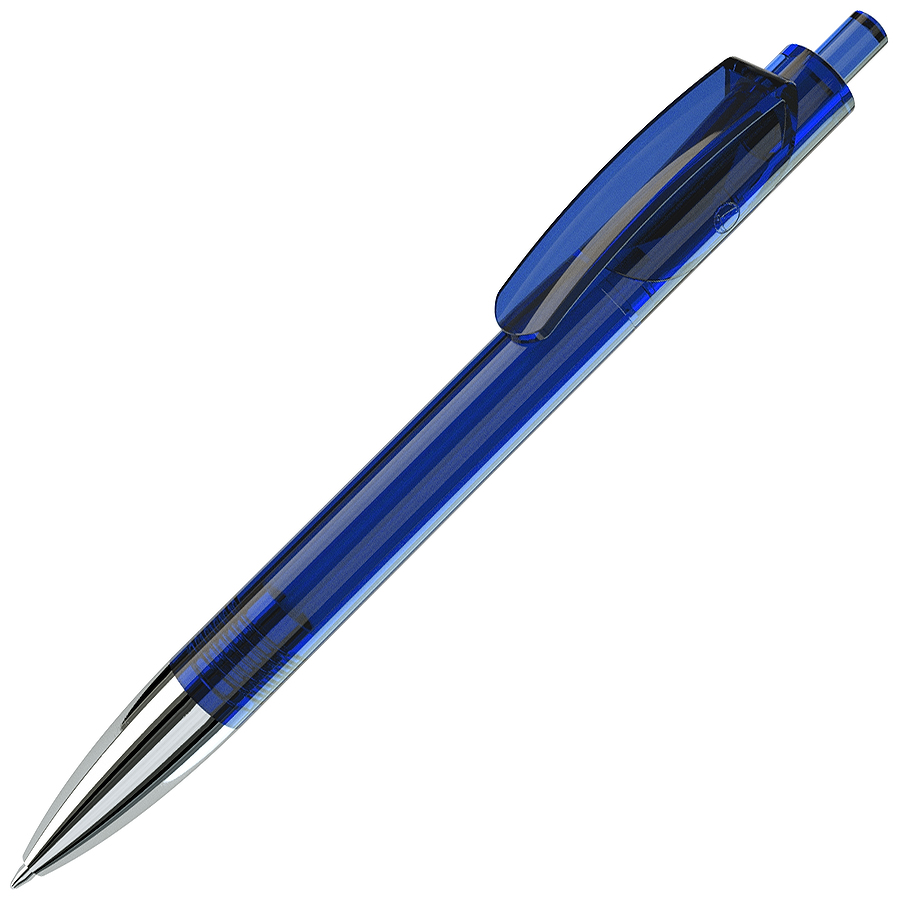 TRIS CHROME LX, ручка шариковая, прозрачный синий/хром, пластик