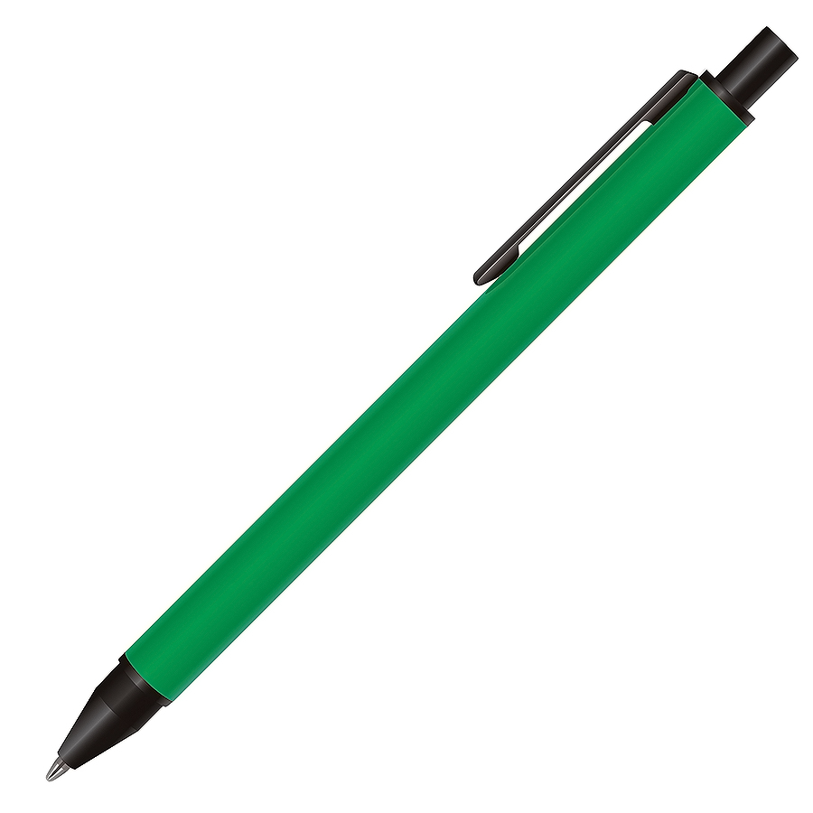 IMPRESS, ручка шариковая, зеленый/черный, металл  