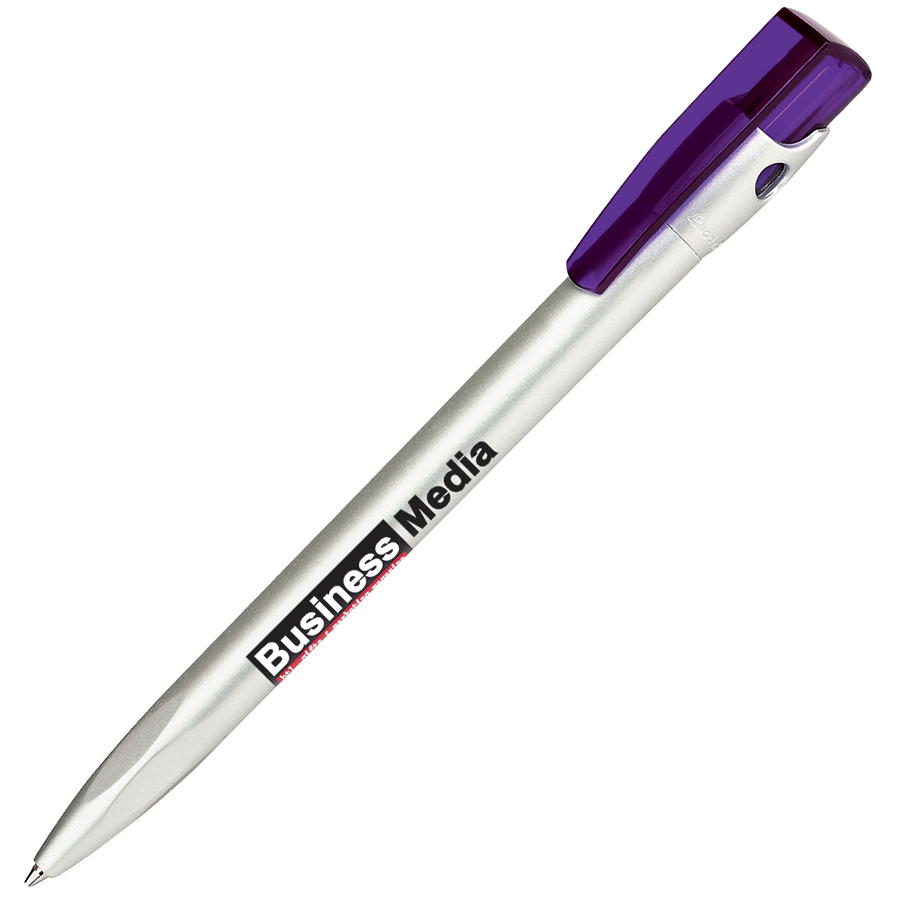 KIKI SAT, ручка шариковая, фиолетовый/серебристый, пластик